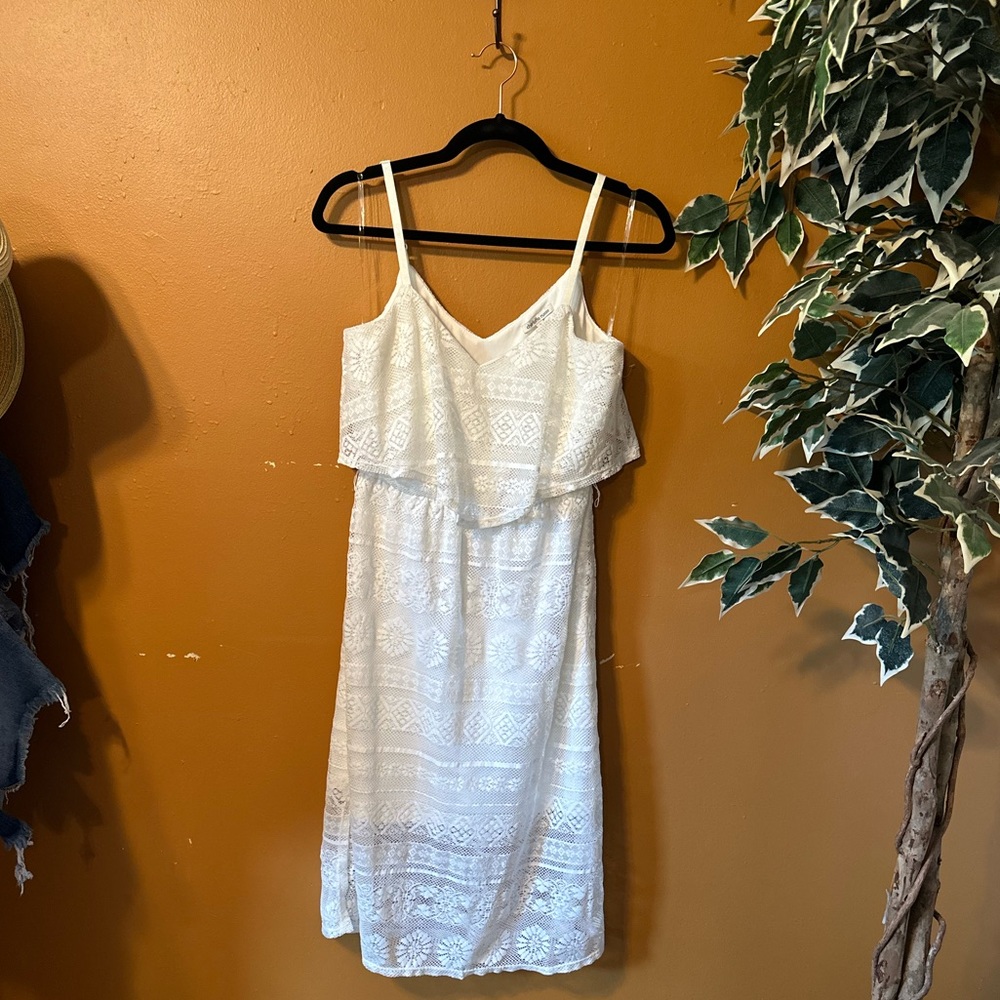 ivory lace mini dress